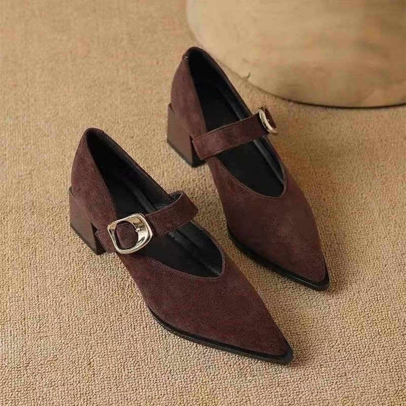 Vintage Fashion Dresses - Women Vintage Mary Jane Block Heel