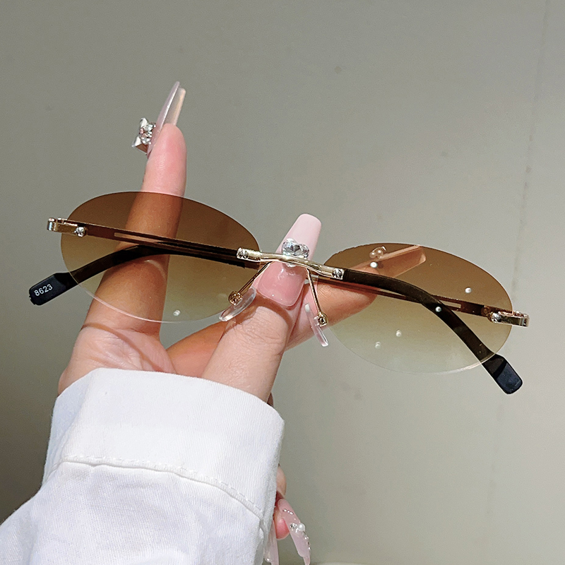 Rimless Oval Sunglasses Women  - огляд і ціна Vintage Outdoor Fashion